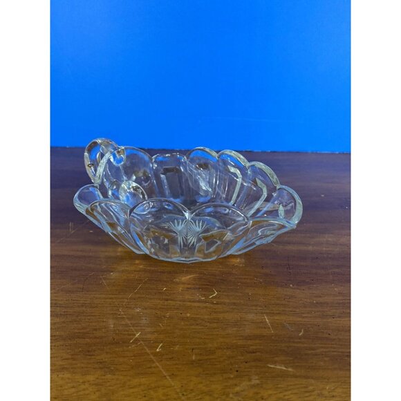 Vtg EAPG Clear Art Squat Pitcher Cream Milk Syrup Panels Star Bottom Triangular - Picture 3 of 13